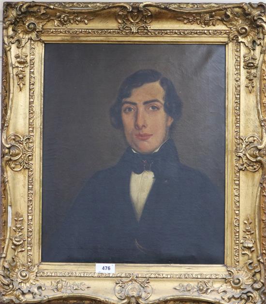 Victorian School, oil on canvas, Portrait of a gentleman, 60 x 50cm